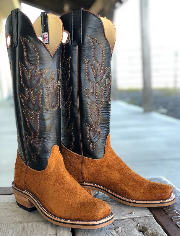 Casual Sandals Collection Olathe Boot Co. | Rust Crazyhorse Roughout/Black Glove Boot