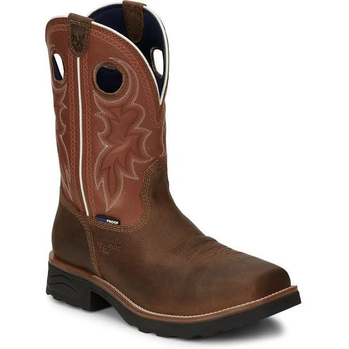 Comfortable Snow Sneakers Tony Lama Men's Fireball 11" Comp Toe WP Western Work Boot- Tan- TW3300