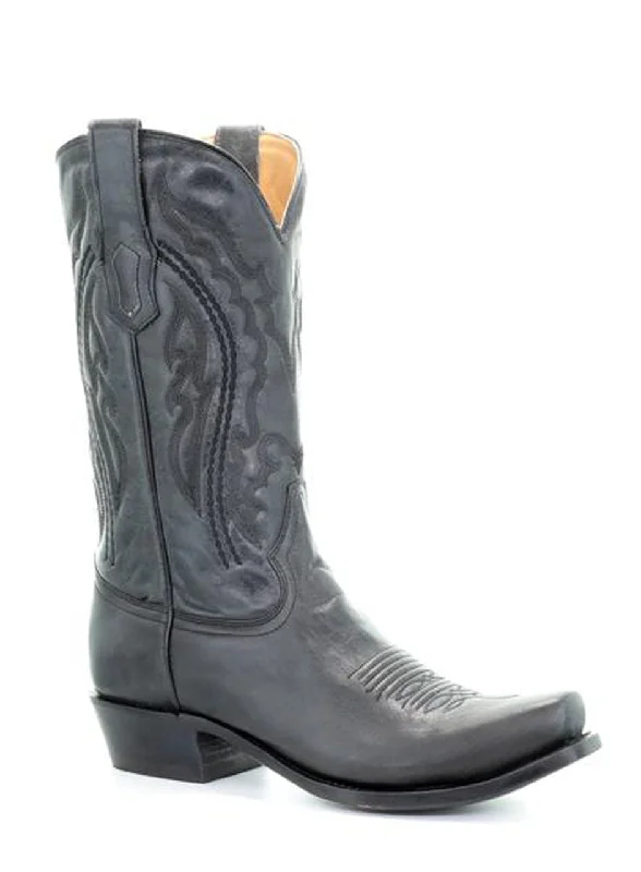 Durable Sports Sneakers Corral Men's Black Narrow Square Toe Cowboy Boots A3478