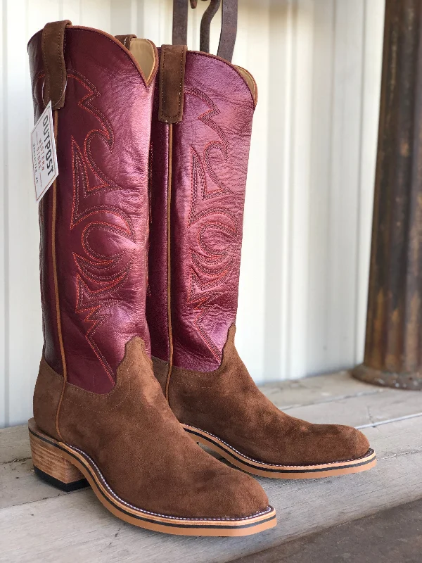 Comfortable Heeled Shoes Olathe Boot Co. | Latte & Bacon/Sangria Luster Boot