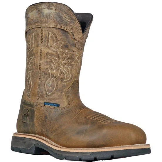 Comfortable Lace-Up Boots Hoss Men's Brisbee Comp Toe Waterproof Western Work Boot- Brown- 94050 Comfortable Lace-Up Boots Hoss Men's Brisbee Comp Toe Waterproof Western Work Boot- Brown- 94050