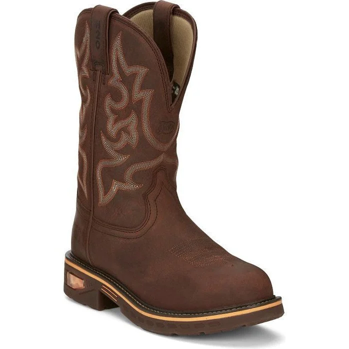 Best Formal Shoes Online Justin Men's Resistor 11" Comp Toe WP Western Work Boot- Brown- CR4008 Best Formal Shoes Online Justin Men's Resistor 11" Comp Toe WP Western Work Boot- Brown- CR4008