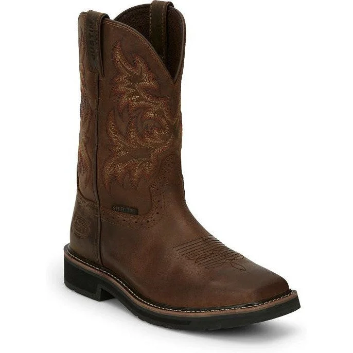 Best Sneakers For Work Justin Men's Driller 11" Steel Toe Western Work Boot -Brown- SE4682 Best Sneakers For Work Justin Men's Driller 11" Steel Toe Western Work Boot -Brown- SE4682