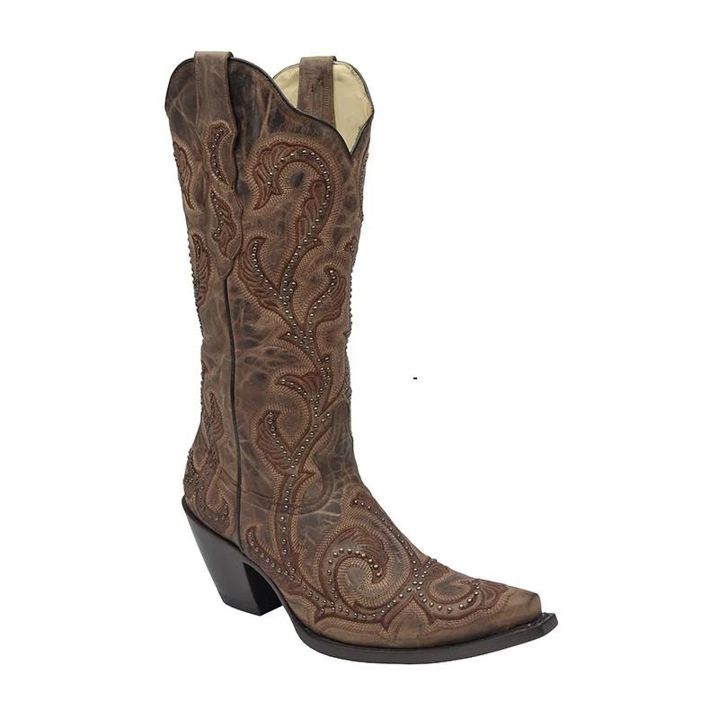 Outdoor Running Shoes Corral Women's Red Embroidered & Studded Boot G1240