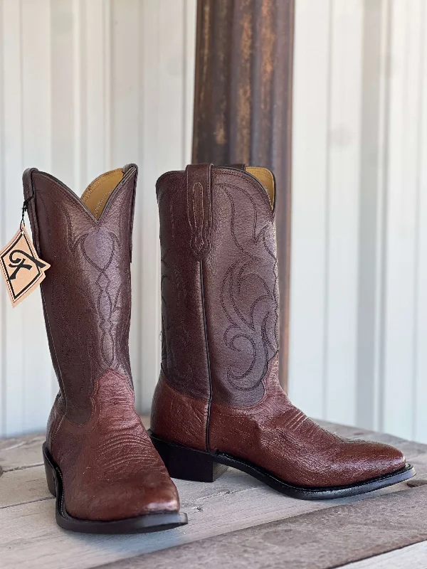 Luxury Running Shoes Fenoglio Boot Co. | Kango Tobacco Smooth Quill Ostrich Boot