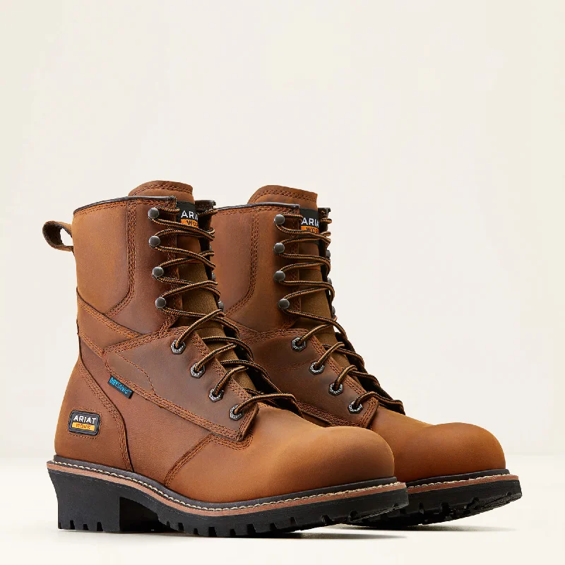 Comfortable Casual Sandals Ariat Men's Logger Shock Shield 8" Soft Toe WP Work Boot- Brown- 10050841 Comfortable Casual Sandals Ariat Men's Logger Shock Shield 8" Soft Toe WP Work Boot- Brown- 10050841