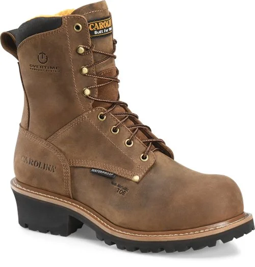 Sporty Snow Boots Carolina Men's 8" Waterproof Composite Toe Logger - Brown CA9852 Sporty Snow Boots Carolina Men's 8" Waterproof Composite Toe Logger - Brown CA9852