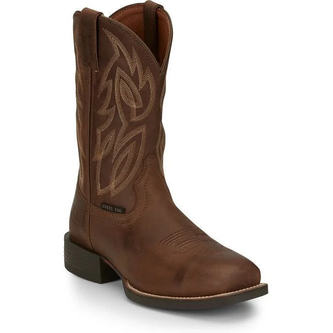 Casual Walking Boots Justin Men's Canter Steel Toe Slip Resist Western Work Boot -Brown- SE4510 Casual Walking Boots Justin Men's Canter Steel Toe Slip Resist Western Work Boot -Brown- SE4510