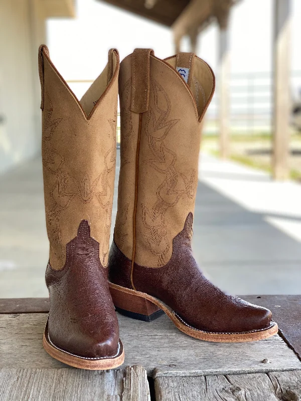 Trendy Formal Shoes Anderson Bean | Kango Tobacco Ostrich KS Toe Boot CLOSEOUT SIZES