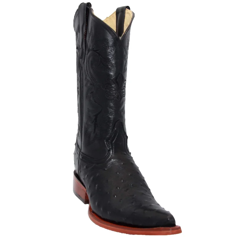 Fashionable Work Boots Mens Leather Ostrich Snip Toe Western Cowboy Boots