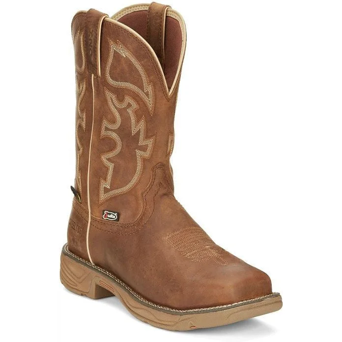 Durable Sports Sneakers Justin Men's Rush 11" Steel Toe WP Western Work Boot -Tan- SE4340