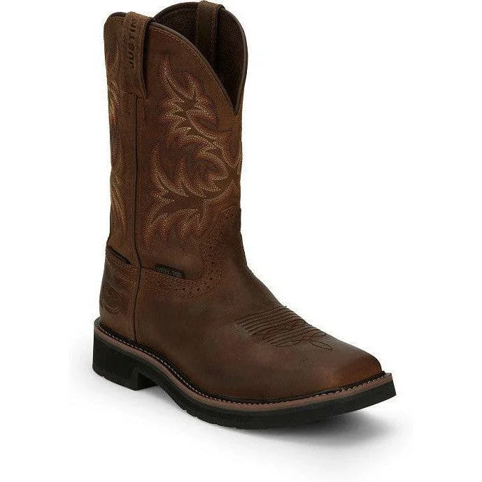 Stylish Platform Boots Justin Men's Driller 11" Steel Toe Western Work Boot -Brown- SE4690 Stylish Platform Boots Justin Men's Driller 11" Steel Toe Western Work Boot -Brown- SE4690