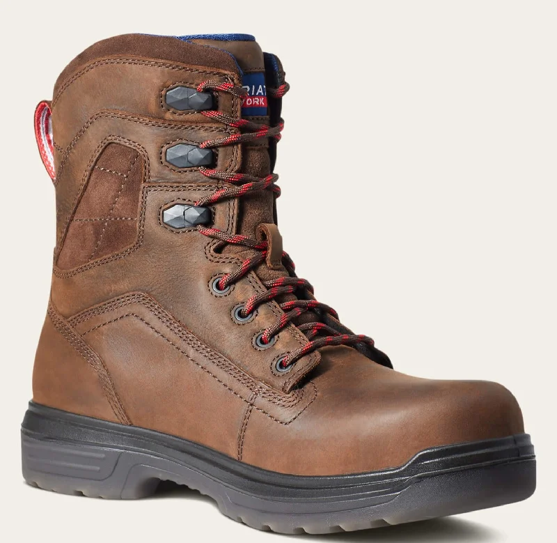 Durable Snow Boots Ariat Men's Turbo 8" Carbon Toe WP USA Assembled Work Boot - Brown - 10036737 Durable Snow Boots Ariat Men's Turbo 8" Carbon Toe WP USA Assembled Work Boot - Brown - 10036737