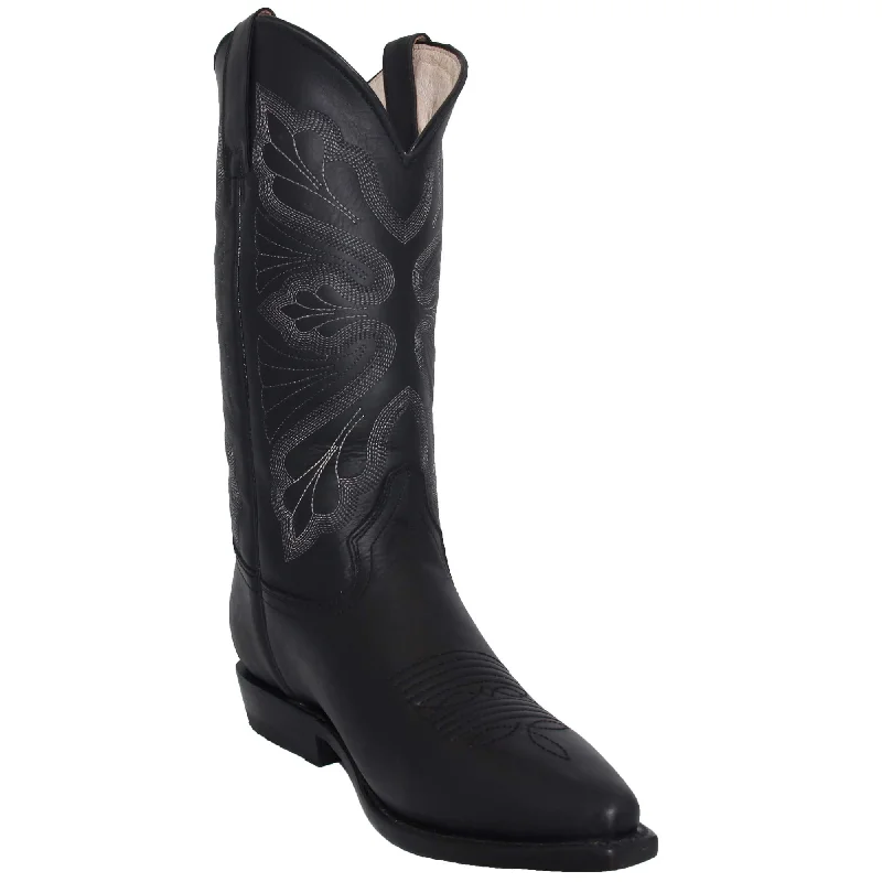 Slip-On Winter Shoes Mens Nubuck Genuine Leather Cowboy Boots