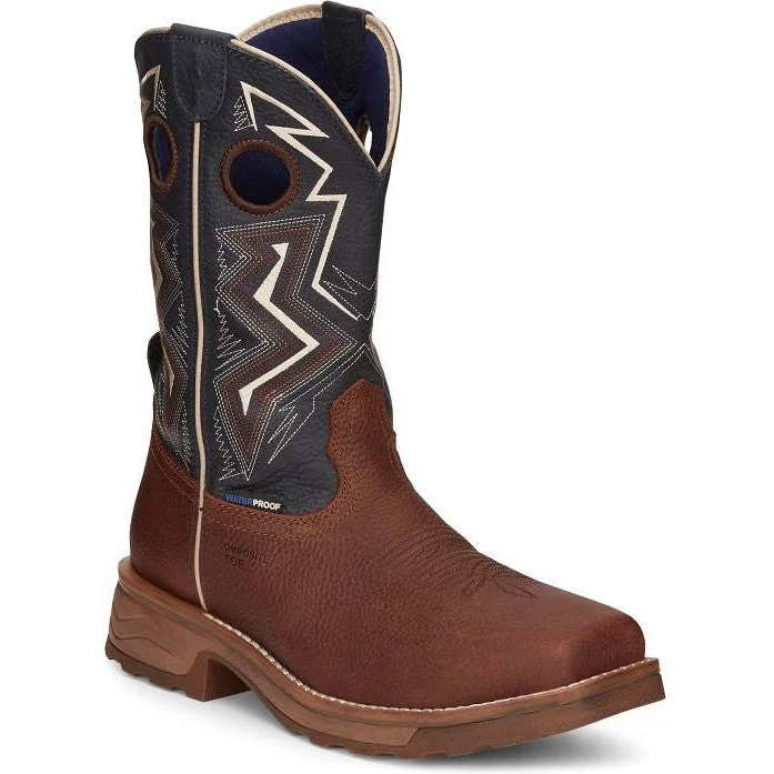 Cozy Casual Shoes Tony Lama Men's Force 11" Wide Square Comp Toe WP Western Work Boot -Brown- TW3402