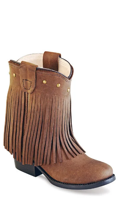 Designer Work Shoes Jama Old West Boot- Girls Cowboy Fringe