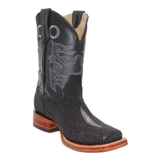Comfortable Winter Sandals Men’s Leather Stingray Print Square Toe Black Cowboy Western Boot Comfortable Winter Sandals Men’s Leather Stingray Print Square Toe Black Cowboy Western Boot