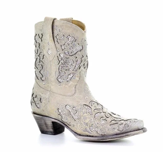 Trendy High Heels For Sale Corral Wedding Collection Women's Mariah White Ankle Boot A3550 Trendy High Heels For Sale Corral Wedding Collection Women's Mariah White Ankle Boot A3550