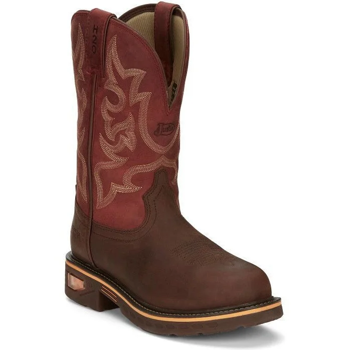 Sporty Casual Shoes Justin Men's Resistor 11" Comp Toe WP Western Work Boot- Brown- CR4007 Sporty Casual Shoes Justin Men's Resistor 11" Comp Toe WP Western Work Boot- Brown- CR4007