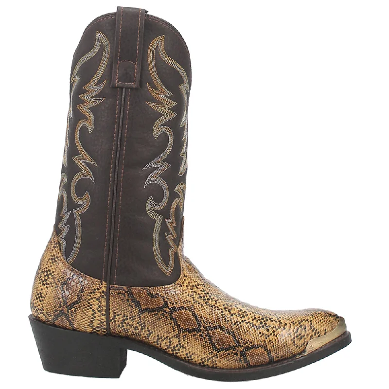 Durable Sports Sneakers Monty Snake Print Pointed Toe Pull On Cowboy Boots