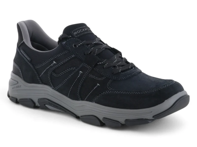 Comfortable Slippers Online Rockport Rhett Step Activated Walking Shoes Black