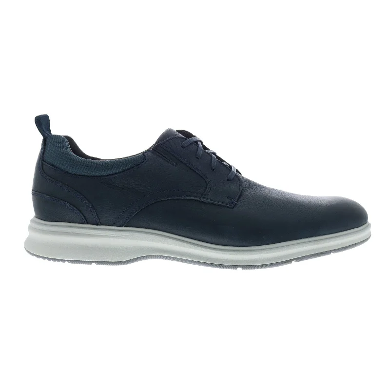 Trendy Walking Shoes Rockport Total Motion City Plain Toe Mens Blue Oxfords Plain Toe Shoes