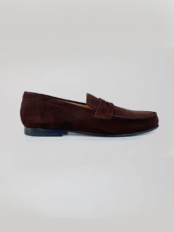 Stylish Running Sneakers Alfons Loafer - Dark Brown Suede