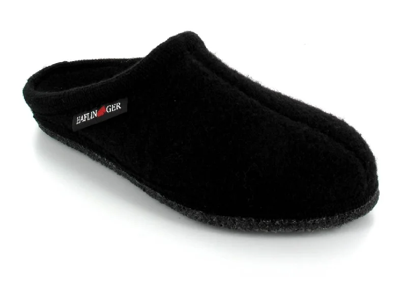Comfortable Lace-Up Boots HAFLINGER® Boiled Wool Soft Sole Slipper | Alaska, Black