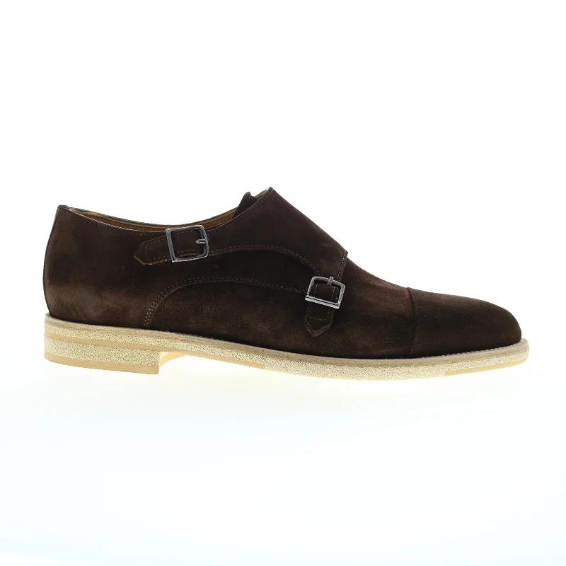 High Fashion Work Boots Bruno Magli Maurizio BM2MAUC1 Mens Brown Oxfords & Lace Ups Monk Strap Shoes