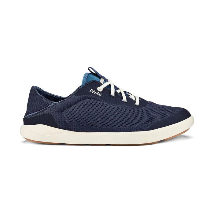 Comfortable Snow Sneakers Mens Olukai Moku Pae Trench Blue/Off White