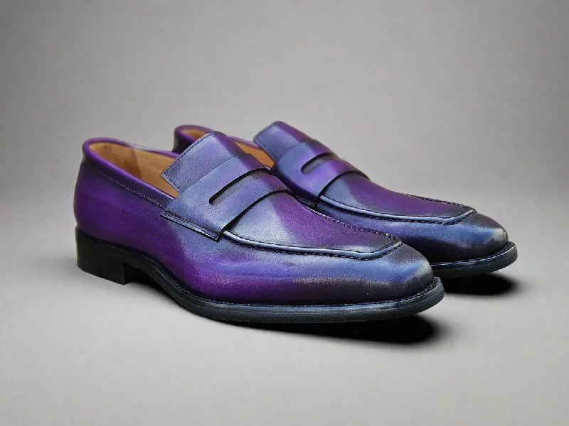 Outdoor Work Boots Patina Finished Penny Loafer