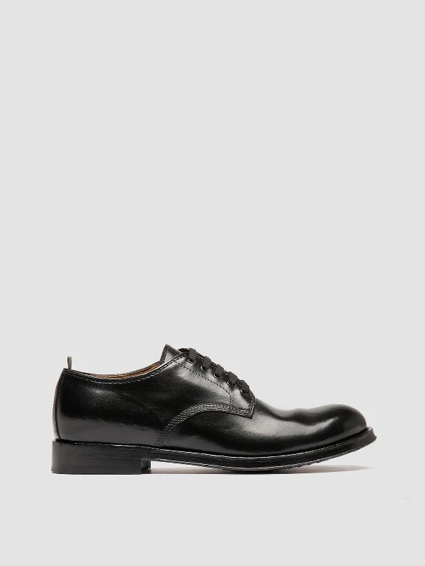 Sporty Snow Boots ADMIRAL 001 - Black Leather Derby Shoes