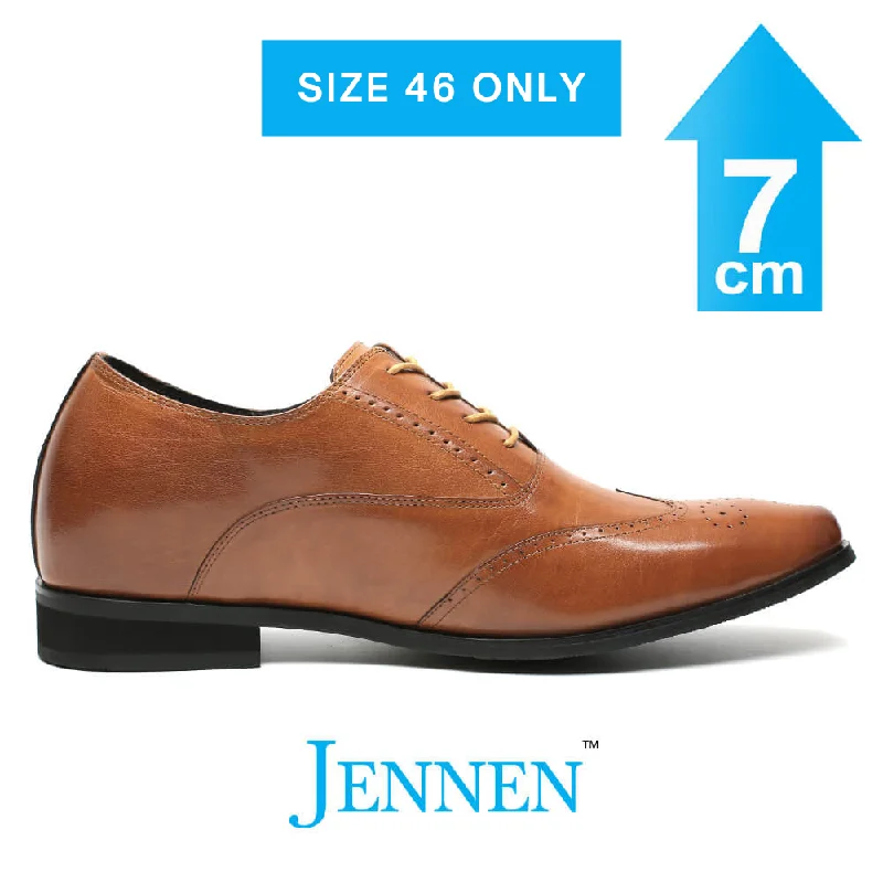 Breathable Hiking Boots Mr. Gounod Light Brown 7cm | 2.8 inches Taller Business Shoes for Men