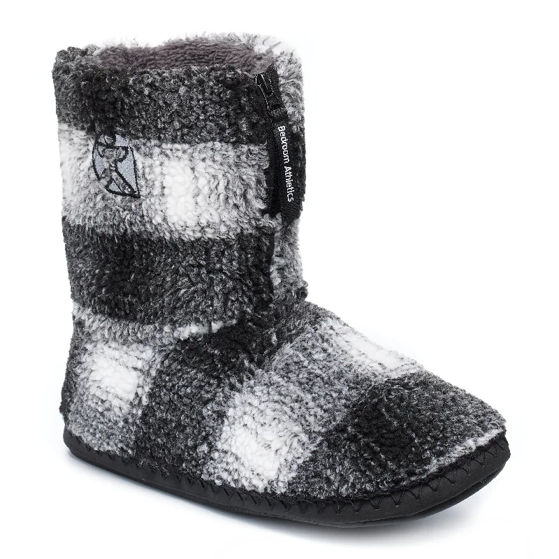 Fashionable Hiking Shoes McQueen - Check Sherpa Men's Slipper Boot - Black/White Check