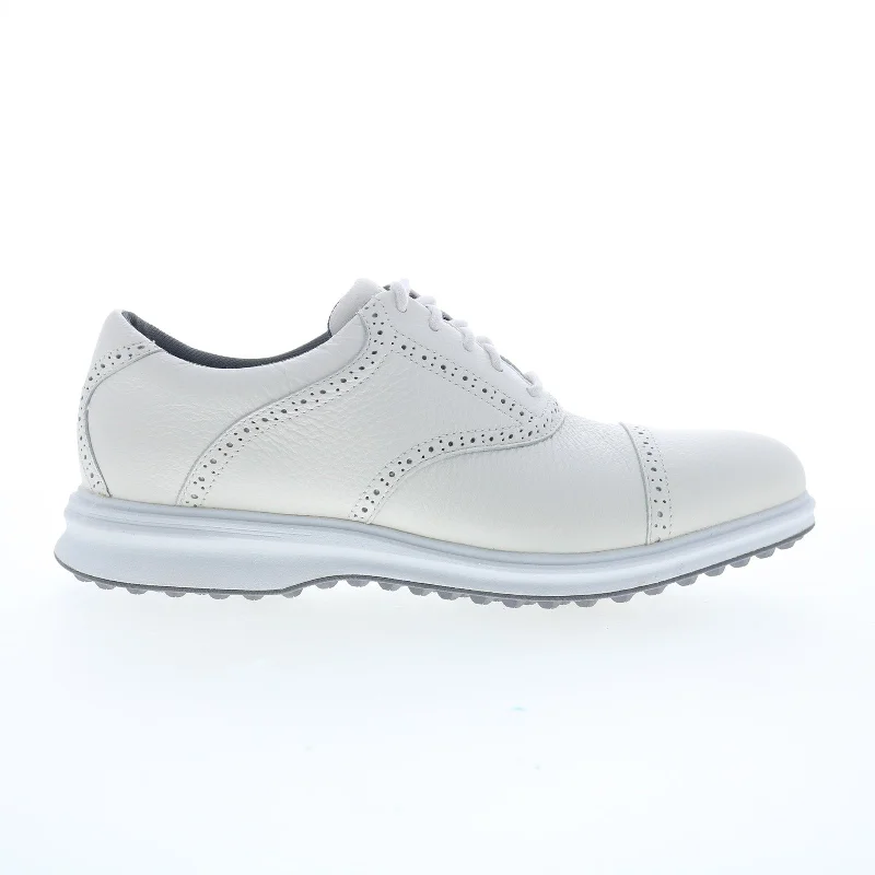 Comfortable Platform Shoes Rockport Total Motion Links Cap Toe Mens White Wide Oxfords Cap Toe Shoes