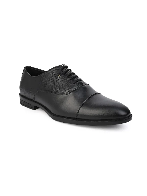 Formal Hiking Footwear Formal/Suit Wear Black Synthetic Lace Up With Minimalistic Laser Branding On Edge For Formal Hiking Footwear Formal/Suit Wear Black Synthetic Lace Up With Minimalistic Laser Branding On Edge For