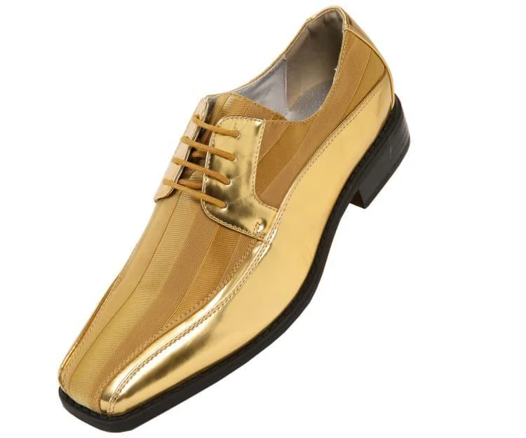 Comfortable Winter Sandals Men's Striped Satin and Matching Patent Upper Shoes Color Gold Comfortable Winter Sandals Men's Striped Satin and Matching Patent Upper Shoes Color Gold