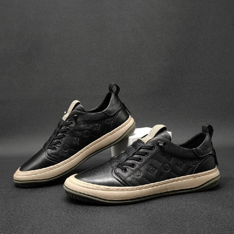 Stylish High Heel Sandals Men Minimalist Leather Flat Soft Casual Shoes