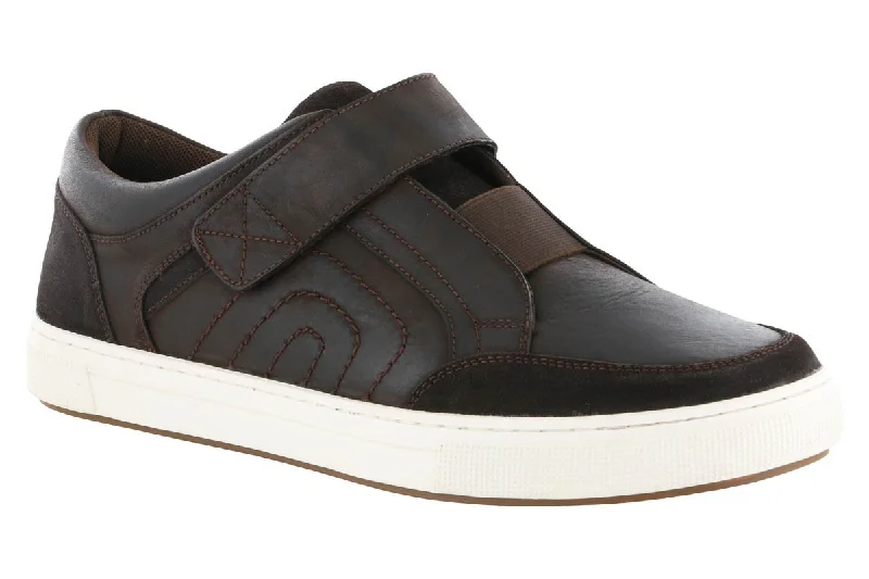 Cozy Casual Shoes Propet Kade Velcro Sneaker Chocolate