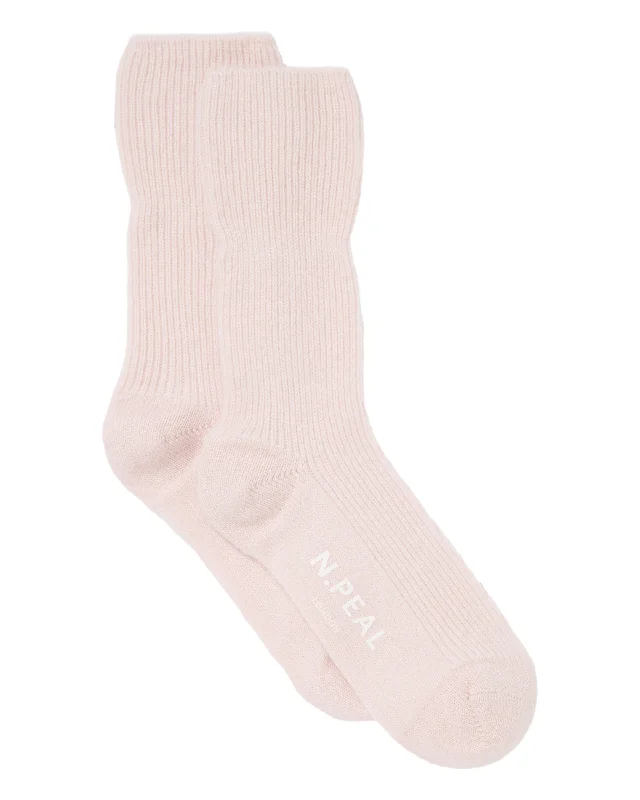 Running Footwear Sale Unisex Cashmere Rib Bed Socks Quartz Pink