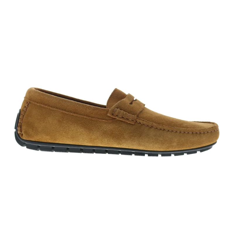 Vintage Boots Collection Bruno Magli Xane BM3XNEB1 Mens Brown Suede Loafers & Slip Ons Moccasin Shoes