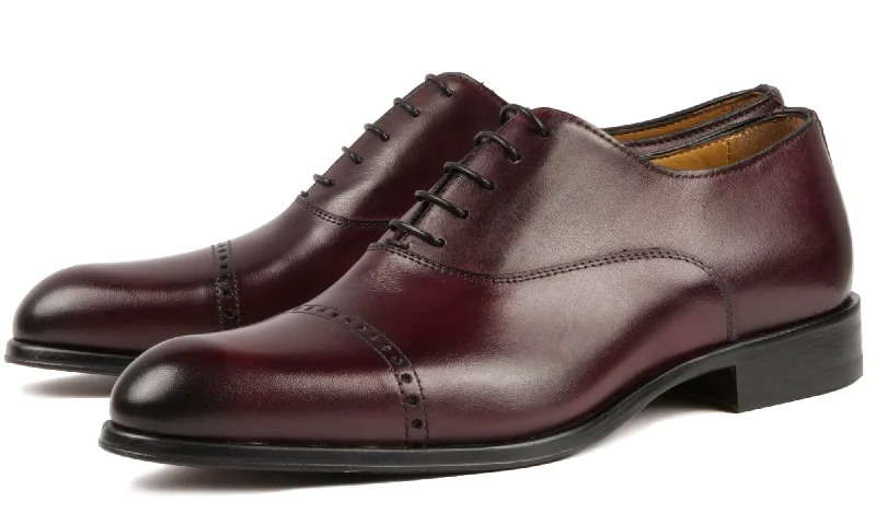 Slip-On Winter Shoes Harrow Cap Toe Oxford Oxblood