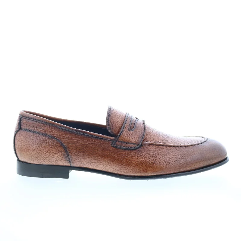 Trendy Formal Shoes Di Bianco Agata Cervo Mens Brown Leather Loafers & Slip ons Penny Shoes