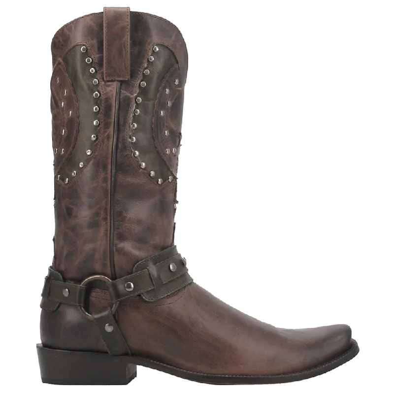 Sporty Hiking Shoes War Eagle Studded Square Toe Pull On Cowboy Boots