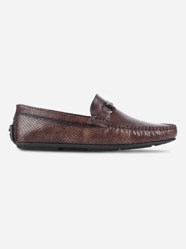 Comfortable Winter Sneakers Men's Brown Moc Toe Buckle Loafer (IX4114)