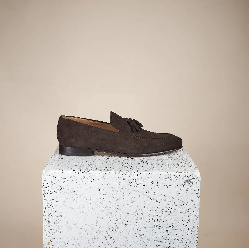 Trendy Formal Shoes Mirto - Men's Tassel Loafer Brown Suede