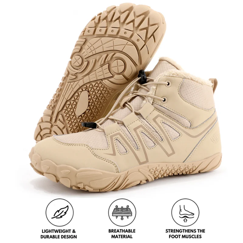 Best Hiking Boots For Winter High-Top Warm Comfortable Snow Boots Non-slip & Waterproof Winter Barefoot Shoe (Unisex)