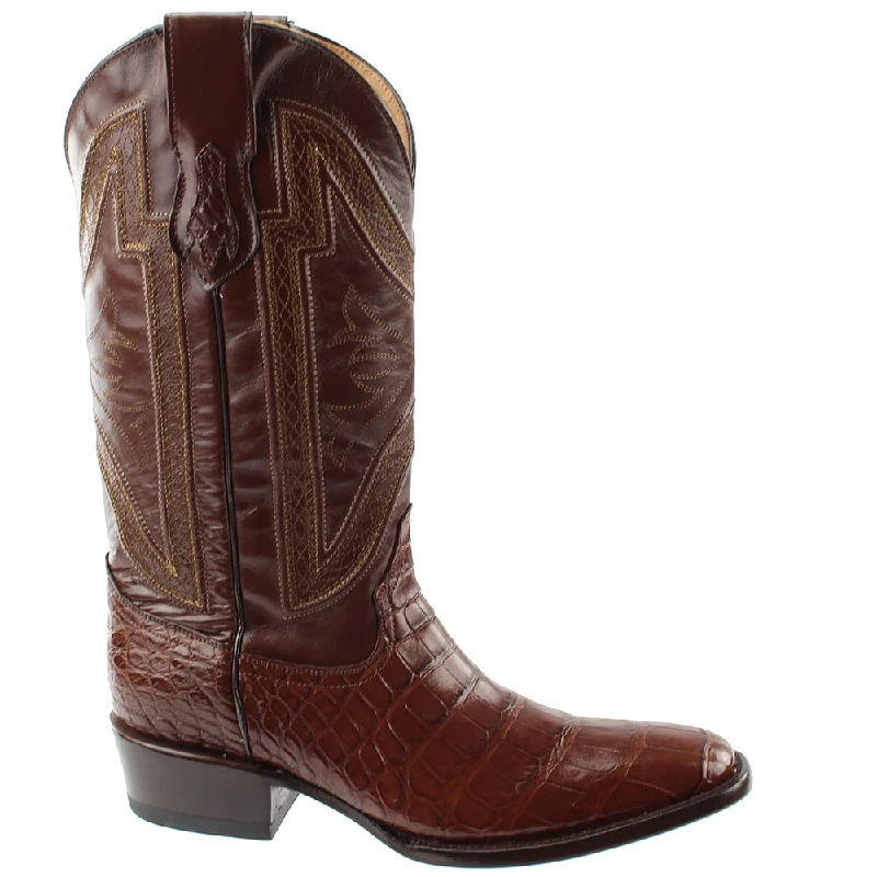 Trendy Formal Shoes American Alligator Square Toe Cowboy Boots