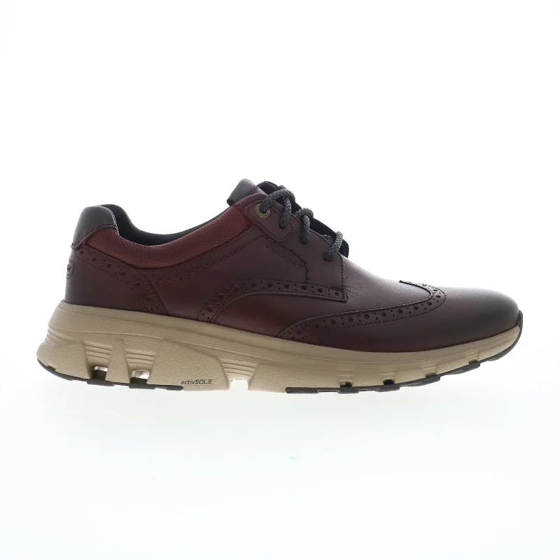 Comfortable Platform Shoes Rockport ReboundX Wingtip Mens Burgundy Oxfords Wingtip & Brogue Shoes