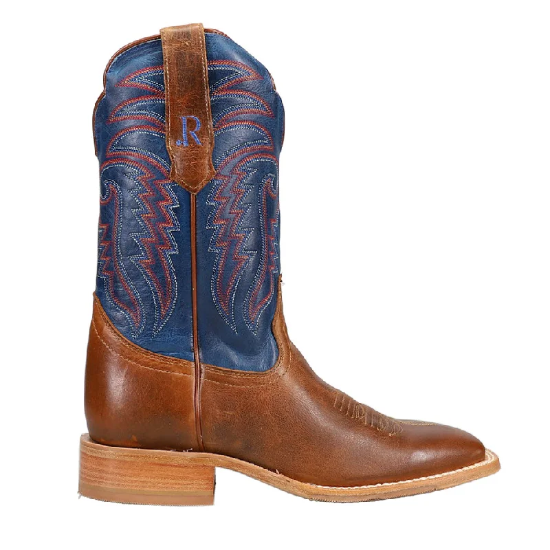 Winter Hiking Sneakers Cowhide Embroidered Wide Square Toe Cowboy Boots